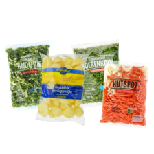 Fijngesneden boerenkool of fijngesneden andijvie zak à 500 gram,
hutspot of Poldergoud geschilde aardappelen zak à 1 kilo